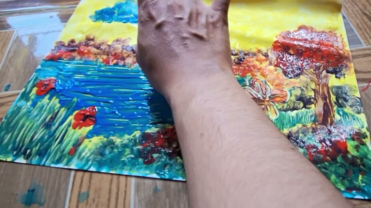 TUTORIAL MENGGAMBAR TEHNIK FINGER PAINTING
