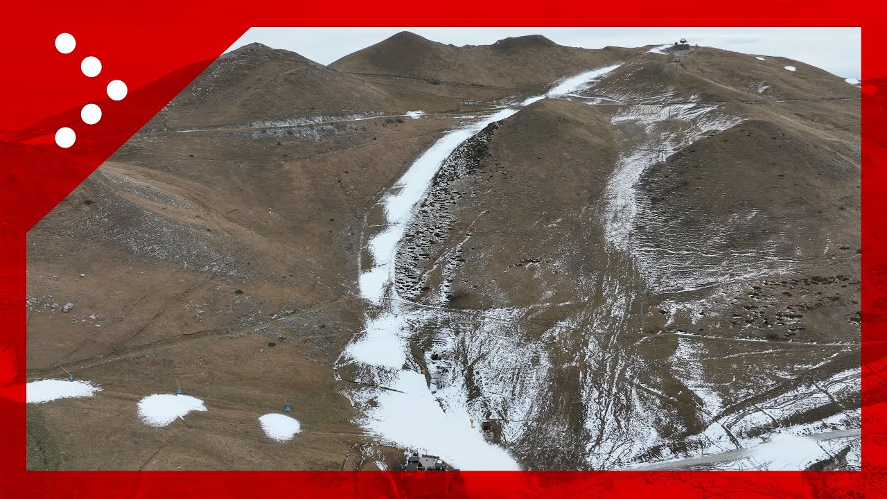 Clima mite in alta quota, la neve scarseggia sulle Alpi Cuneesi: il drone in volo a Prato Nevoso