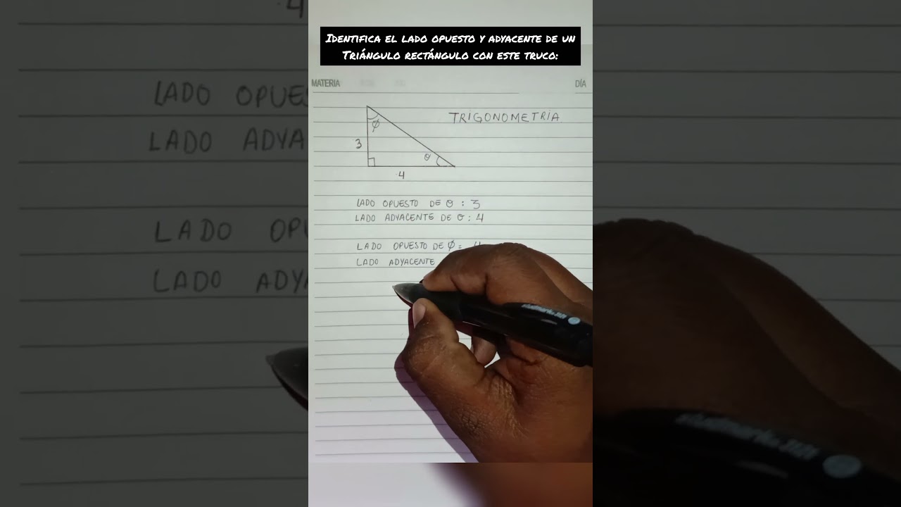 Aprende este excelente truco para identificar el cateto opuesto y adyacente.
