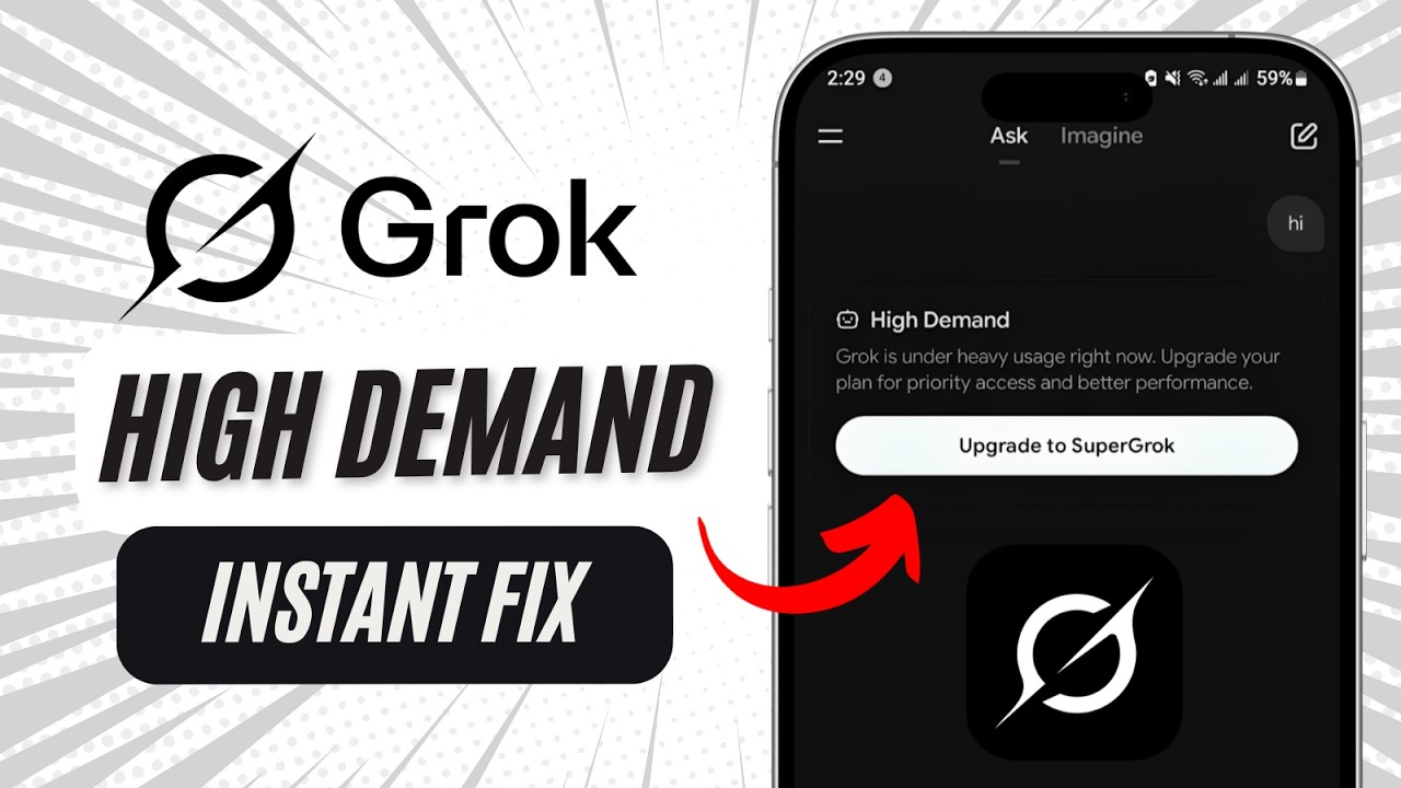 Как исправить ошибку высокого спроса Grok AI | Grok AI не работает? Простое решение (2026)