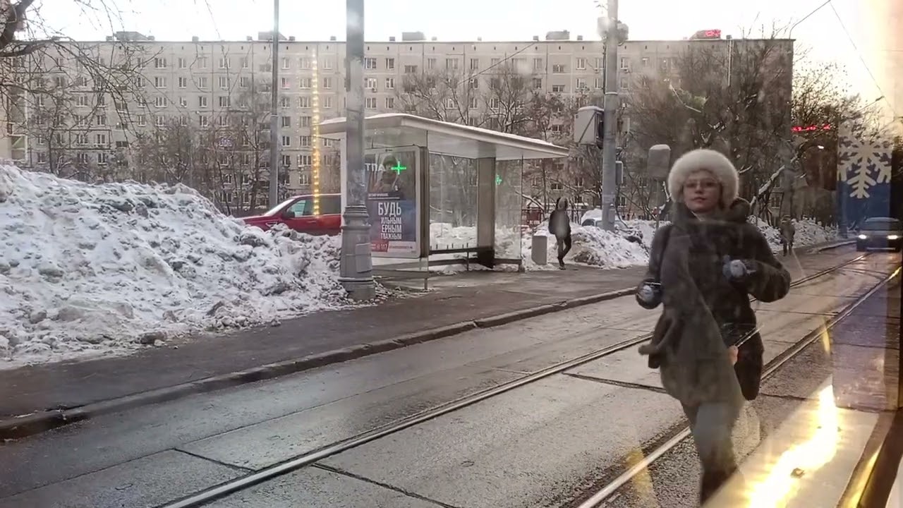 Поездка на Новогоднем Трамвае 71-931 Витязь-М номер 31216.