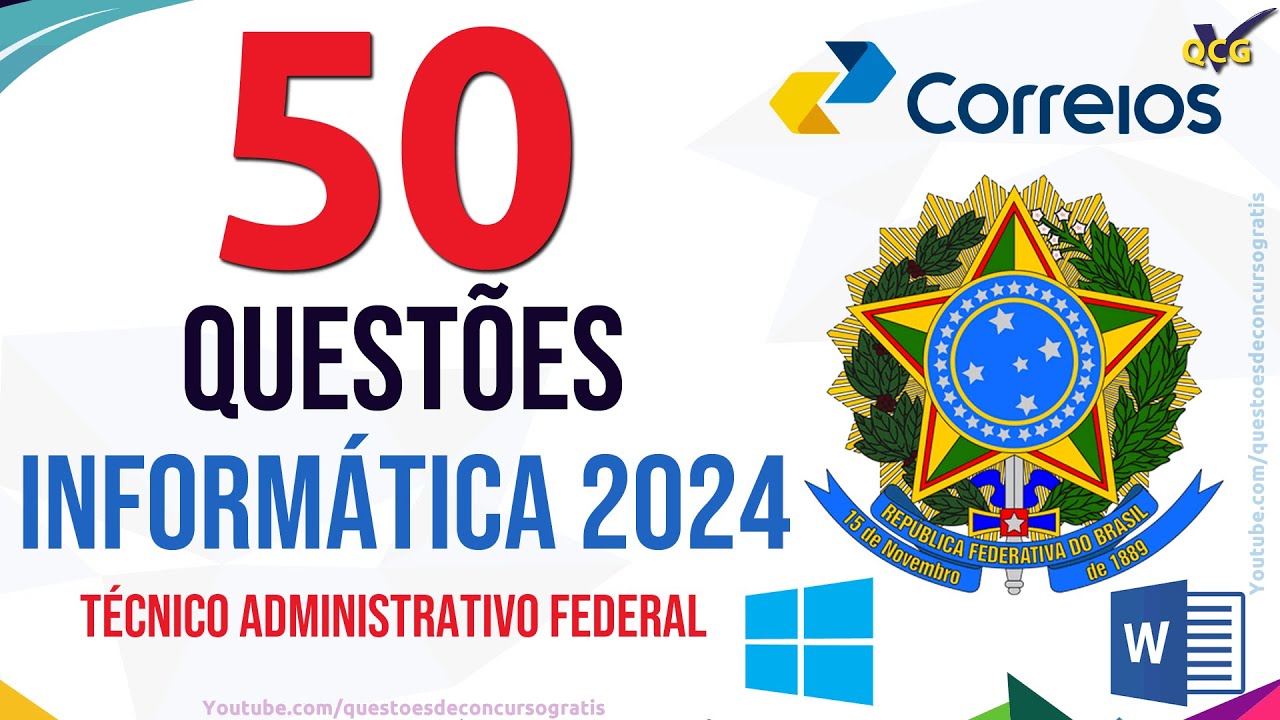 50 Questões de Informática para concurso de Técnico Administrativo Federal