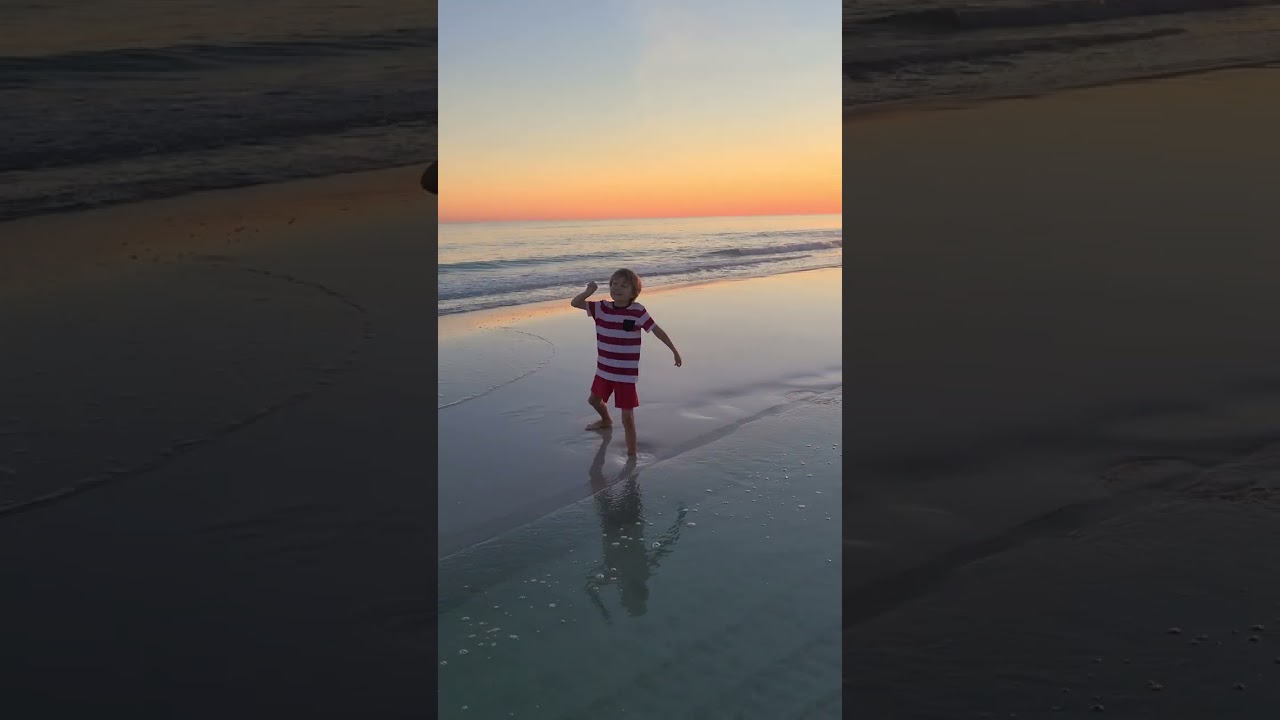 Walking on Sandbars at Navarre Beach in December at Sunset