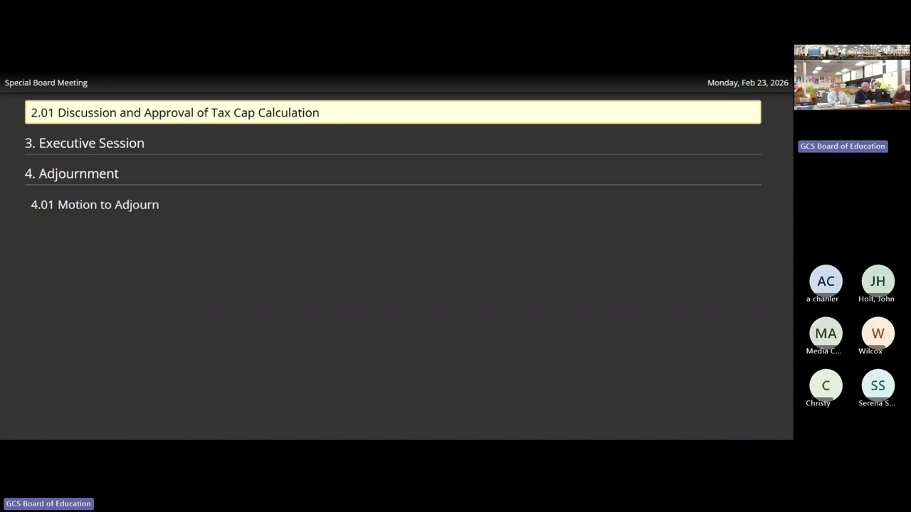 GCS Board of Education Meeting - Feb 23, 2026