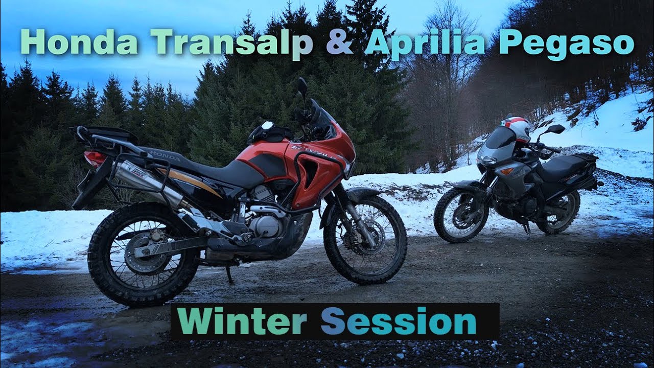 Honda Transalp & Aprilia Pegaso Winter Session