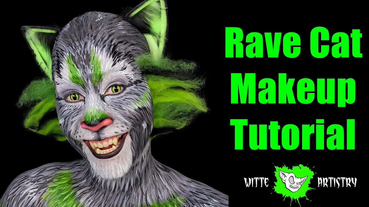 Green and Black Rave Cat Makeup Tutorial - Witte Artistry