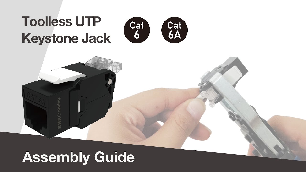 How To Assemble Cat.6A UTP Tool-Free Keystone Jack With Cable-Clamper Design (1 Minute Fast Guide)