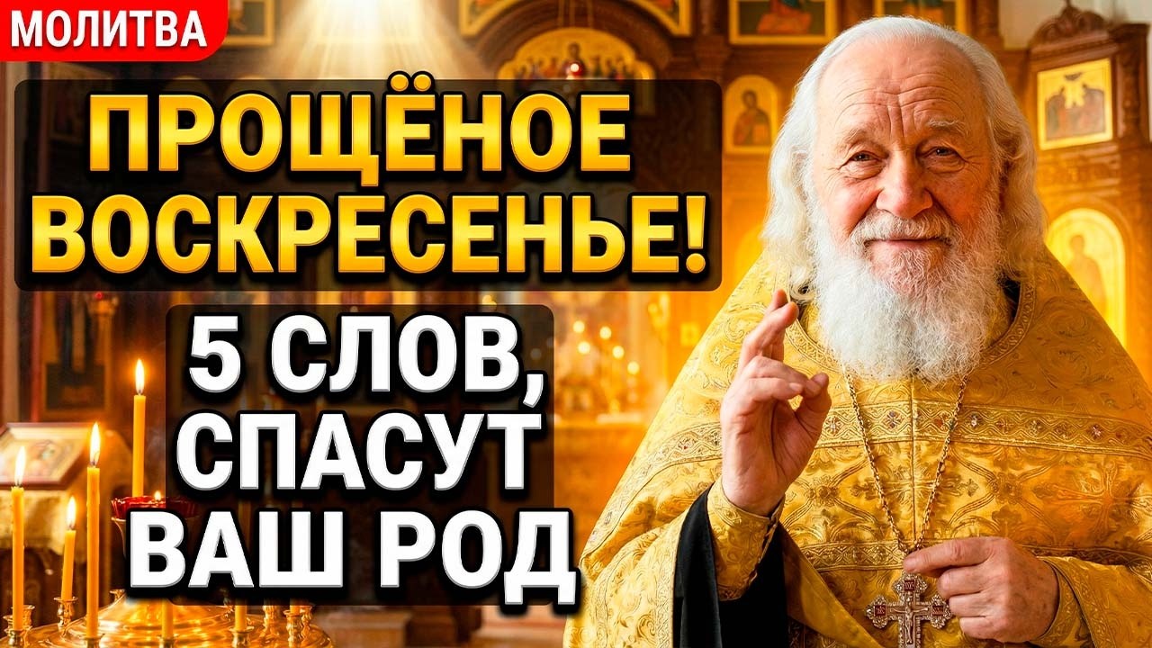 5 СЛОВ, КОТОРЫЕ НУЖНО СКАЗАТЬ В ПРОЩЁНОЕ ВОСКРЕСЕНЬЕ — И ГРЕХИ И ПРОКЛЯТИЕ РОДА РУХНЕТ!