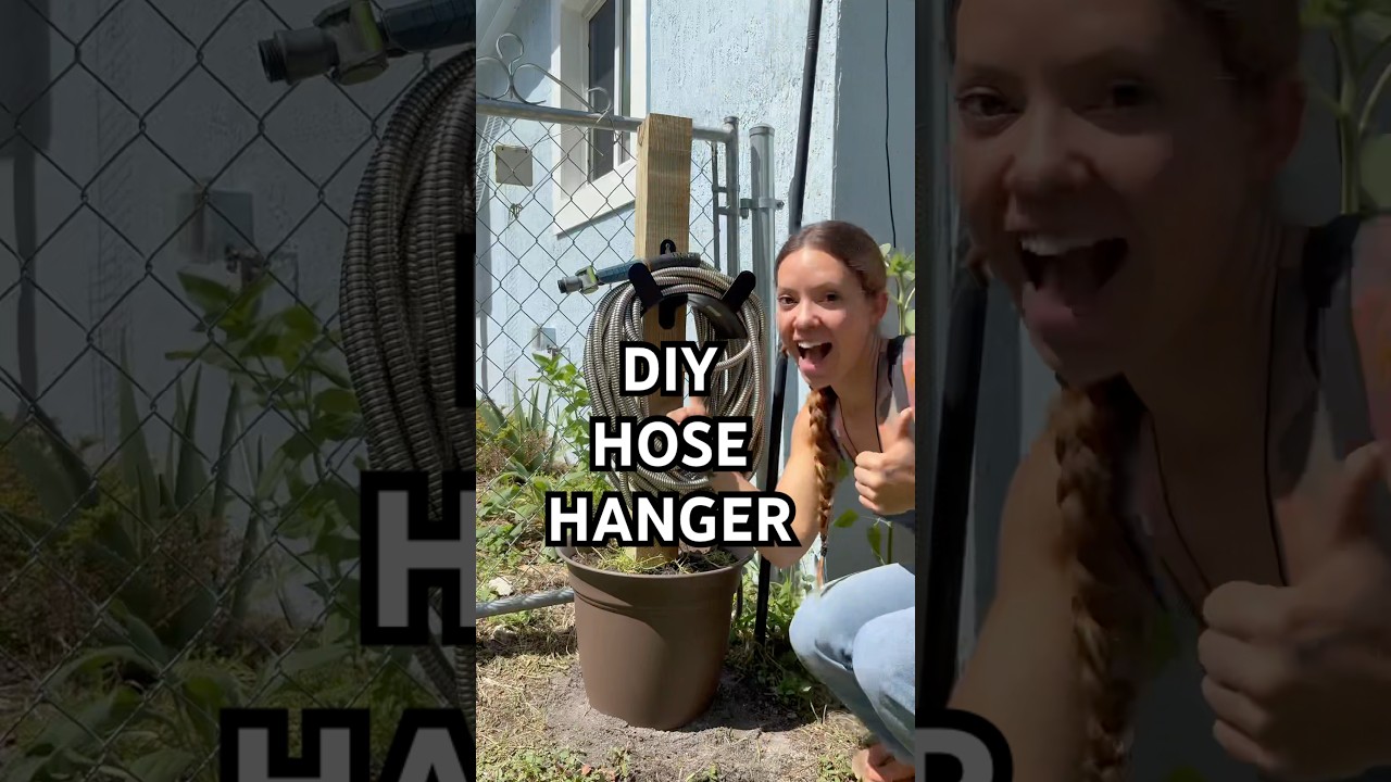 DIY Hose Hanger #florida #diy #gardendiy #gardenprojects #diycrafts