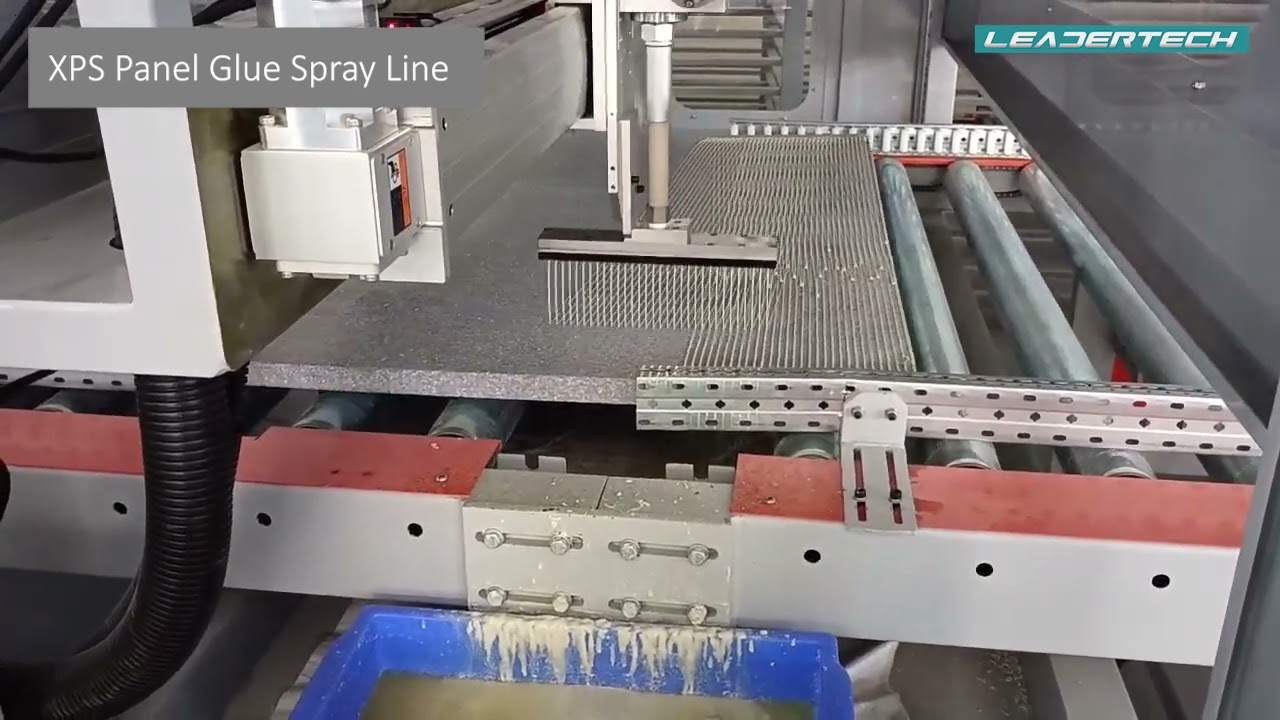 How to glue EPS XPS  or aluminum honeycomb panels | EPS XPS foam panel automatic glue spray line