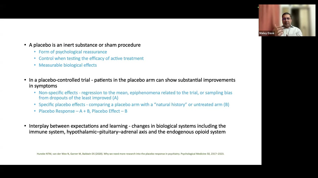 Placebo in Psychiatry Dr  Malay Dave 10th Dec