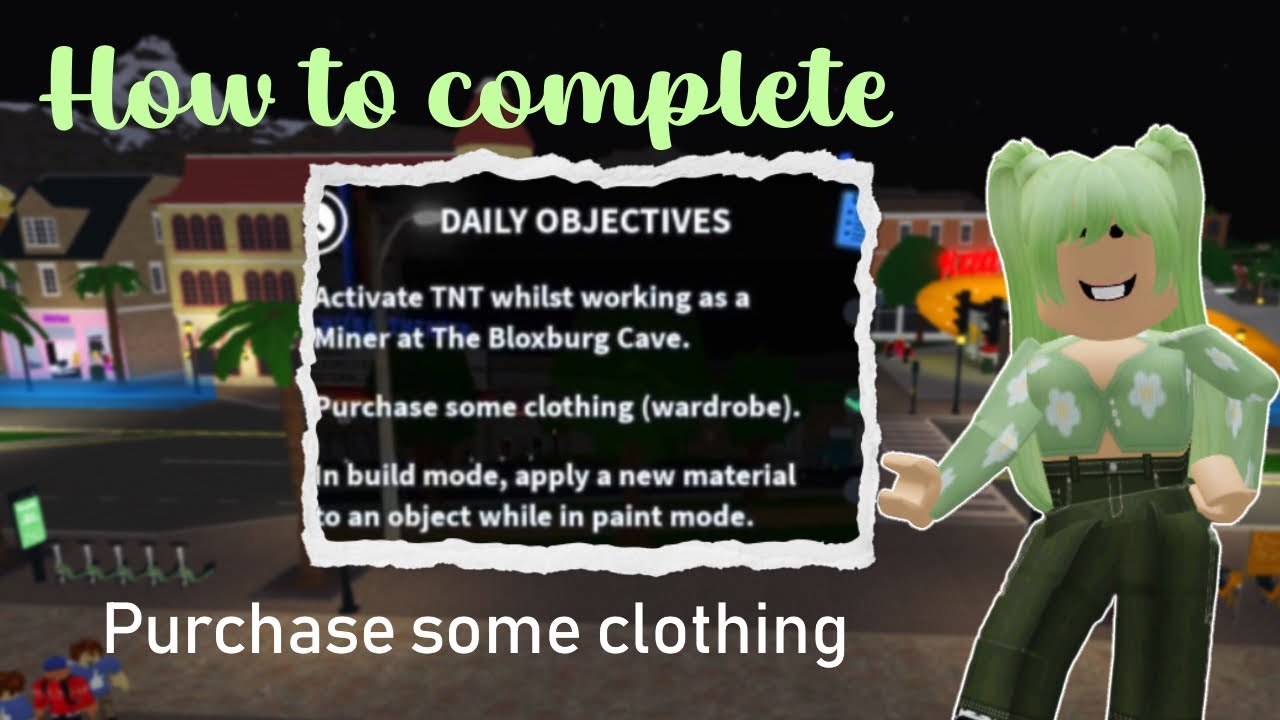 Purchase some clothing (wardrobe) Bloxburg daily objectives Roblox