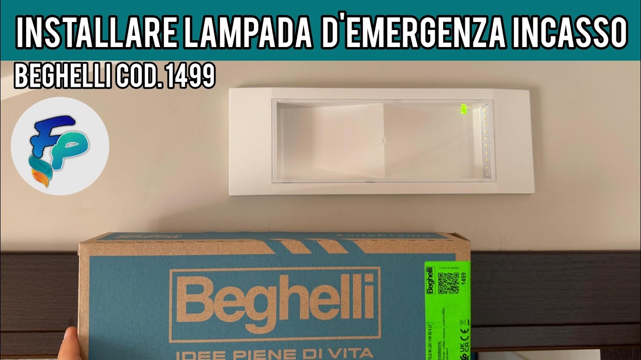 Montaggio lampada d'emergenza Beghelli 2025 da incasso cod. 1499