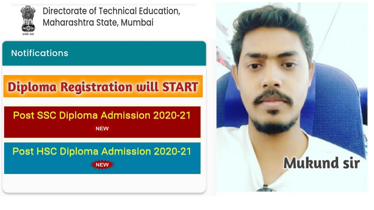 Diploma Registration Started 2020-21 ll Post SSC & HSC ll Mukund Sir