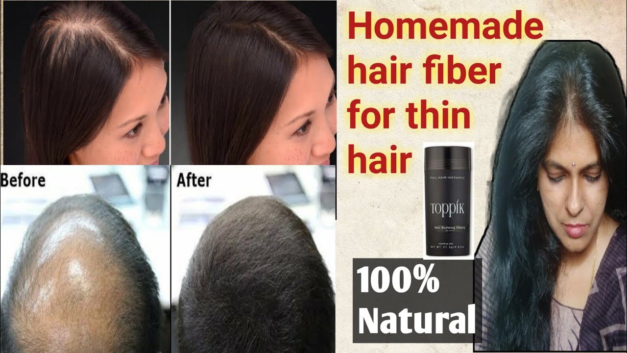 Homemade Natural Hair Building Fiber/How to Make hair Building powder at home/nstant thick hair