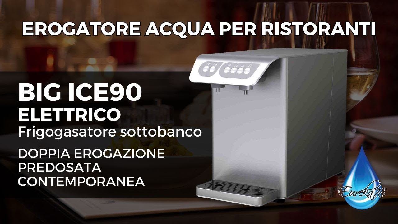Acqua per ristoranti BIG ICE90 ELETTRICO LATERALE frigogasatore soprabanco con doppio presosaggio