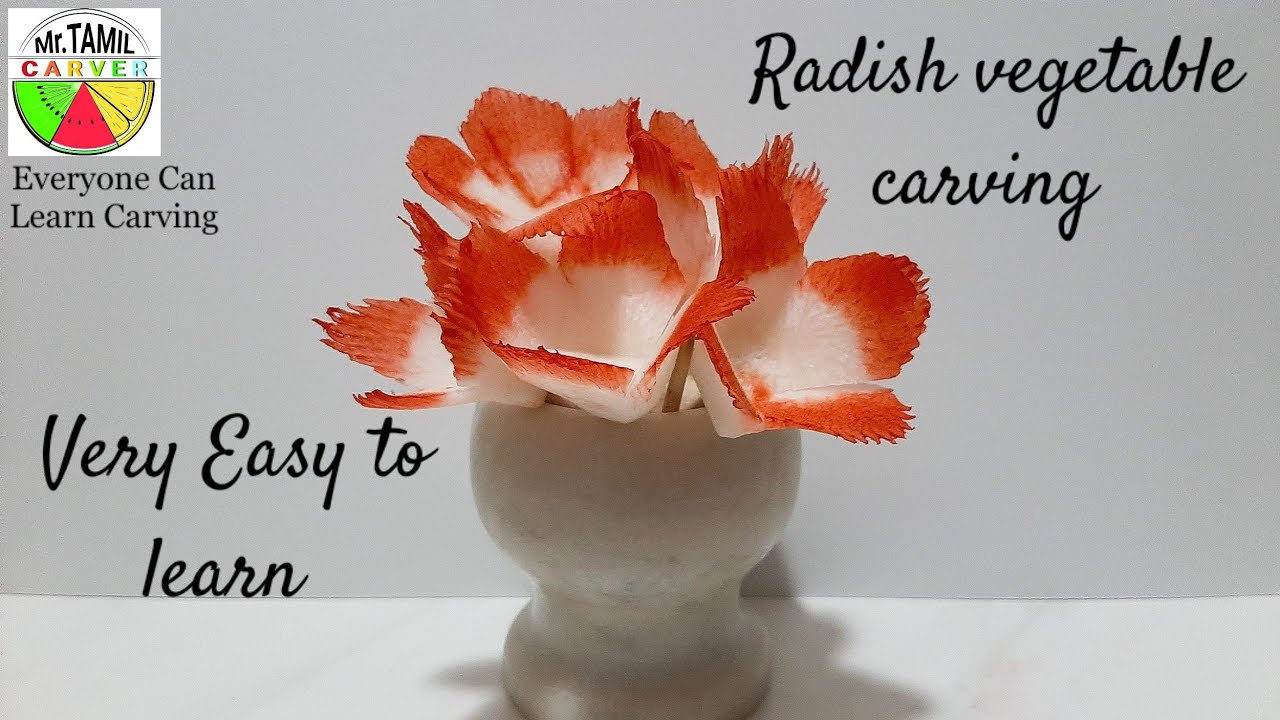vegetable carving/vegetable carving flower#carving #vegetablescarving #carvingart #fruitscarving