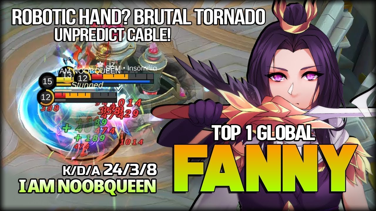 24 Kill ROBOTIC HAND? I AM NOOBQUEEN Top 1 Global Fanny - Mobile Legends