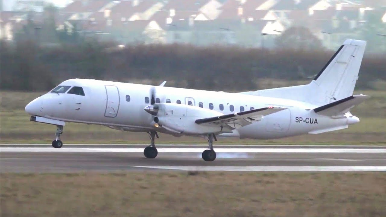 Sprintair Saab 340 SP-CUA | Landing at Nancy Essey Airport