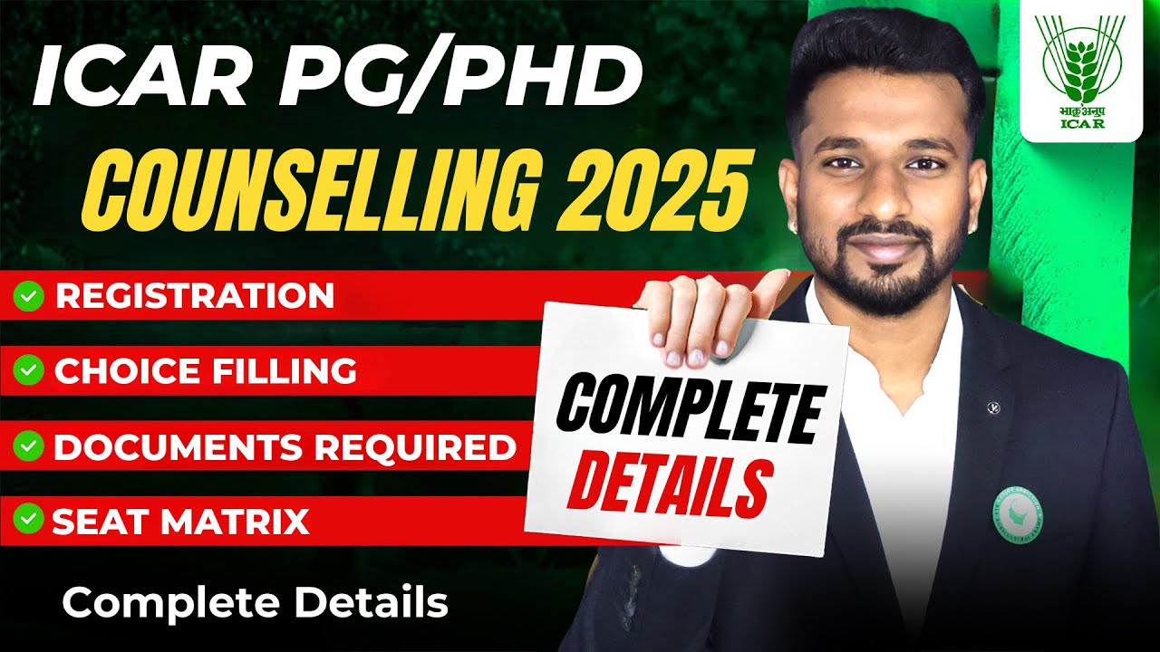 How to register for ICAR Counselling 2025| Document upload| Choice filling| Step by Step process