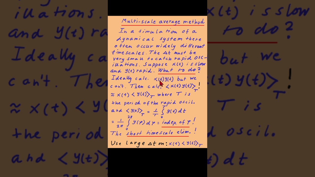 Multi scale time average method in simulations of dynamical systems