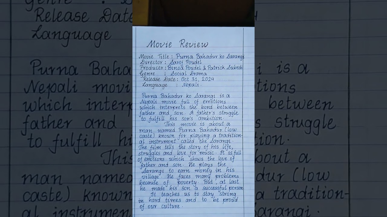 Movie Review in English #moviereview #english #filmreview #review #essay #handwriting #howtowrite
