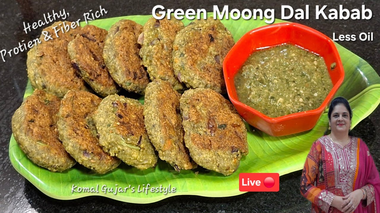 Live 🔴 Cooking , Whole Green Moong Dal Kabab , Protien & Fiber Rich, Healthy Snacks Recipe