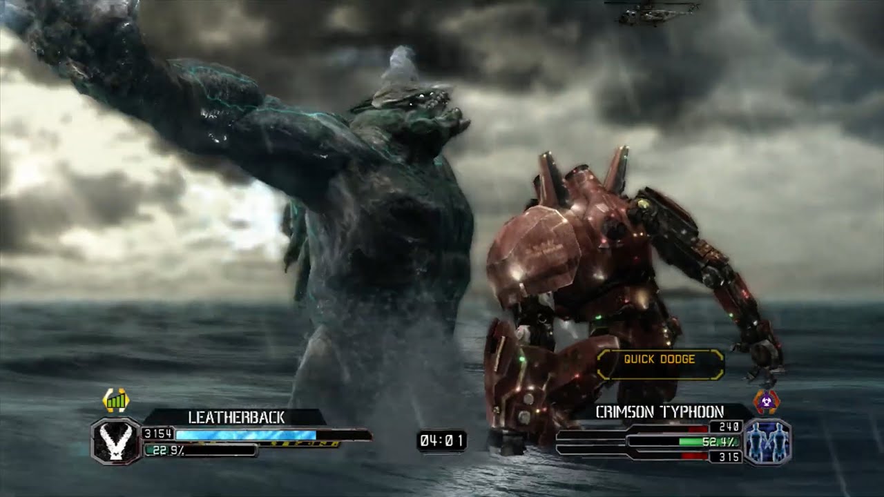 PACIFIC RIM THE VIDEO GAME - LEATHERBACK vs CRIMSON TYPHOON & GIPSY DANGER, CHERNO ALPHA 