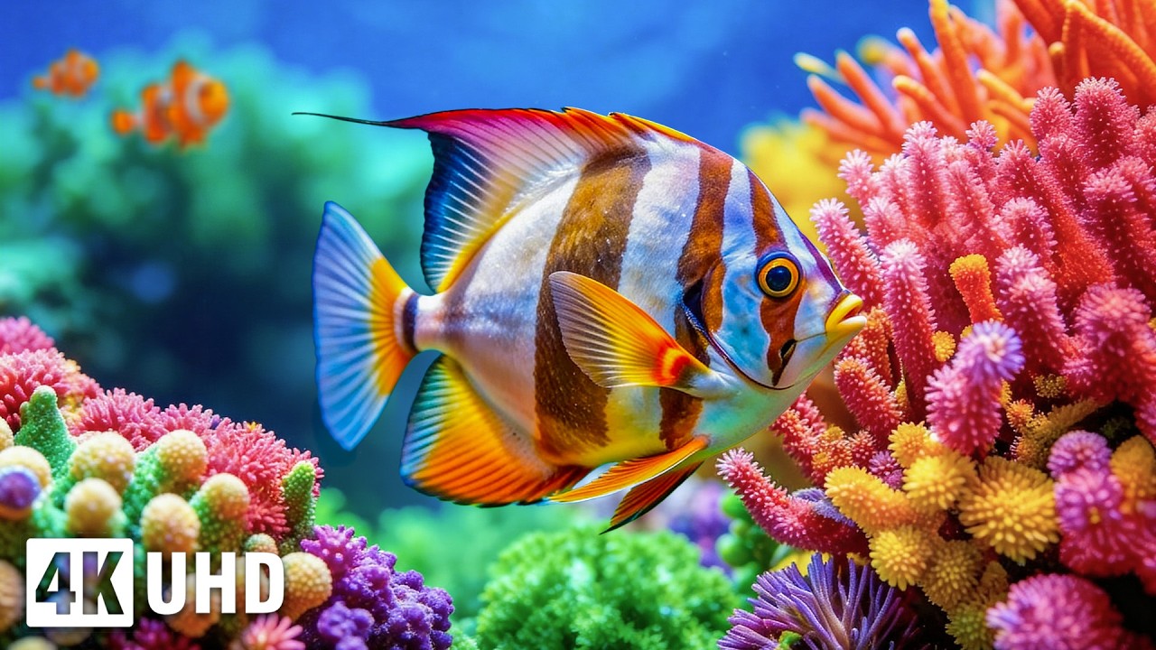 4K Ultra HD Aquarium Paradise🐠 Most Beautiful River & Ocean Fish in the World - Relaxing Music