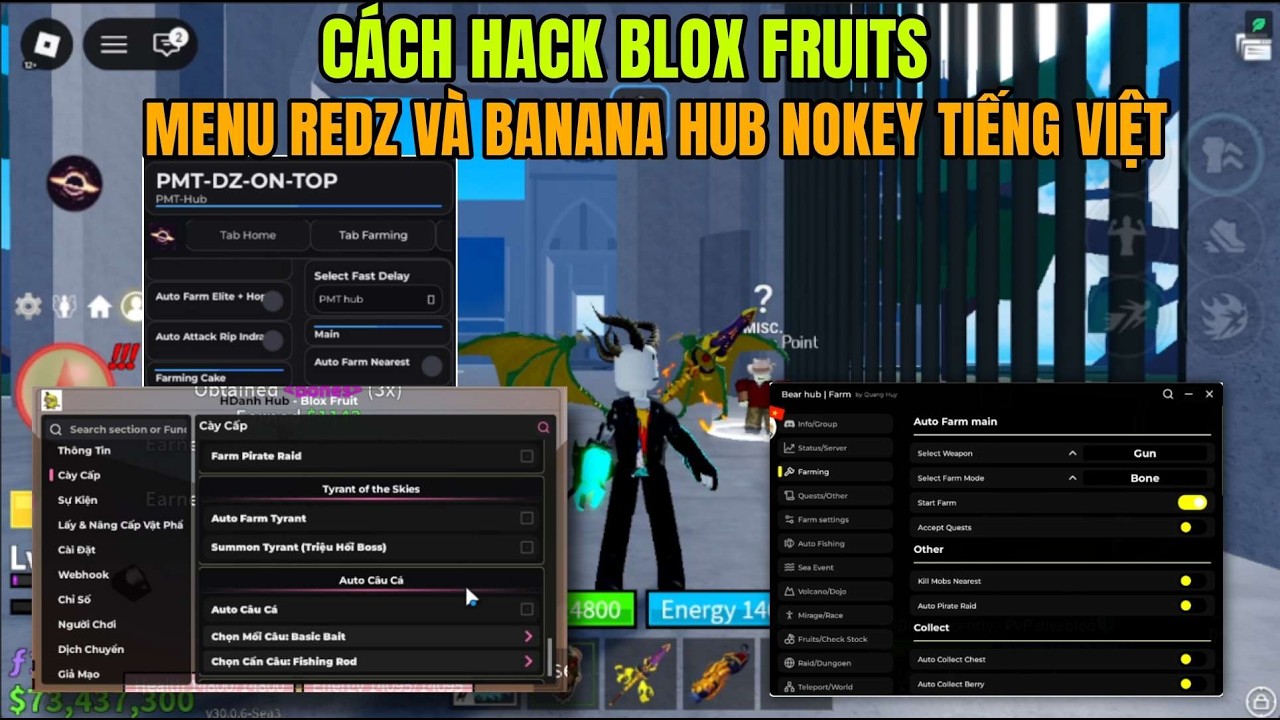 C&aacute;ch hack Roblox Blox Fruits Delta X VNG script Redz V&agrave; Banana Hub Tiếng Việt No Key Cực Xin