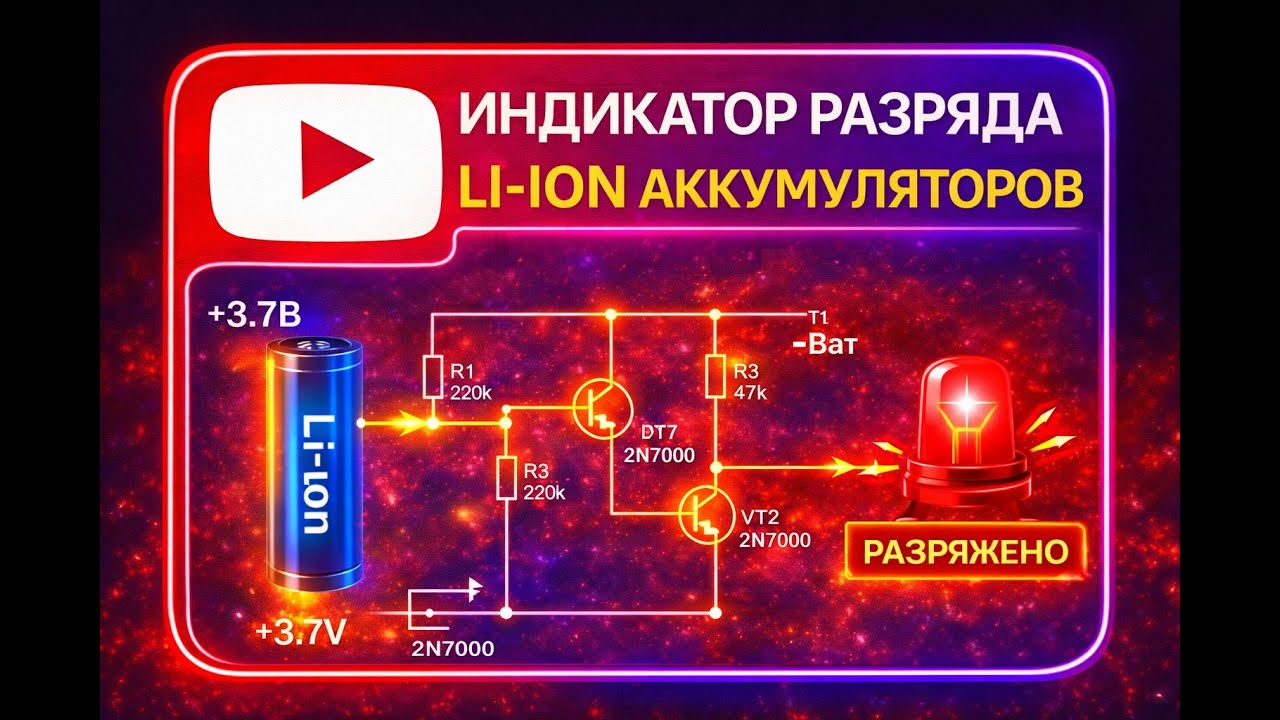 Cхемa индикаторa разряда Li ion аккумуляторов