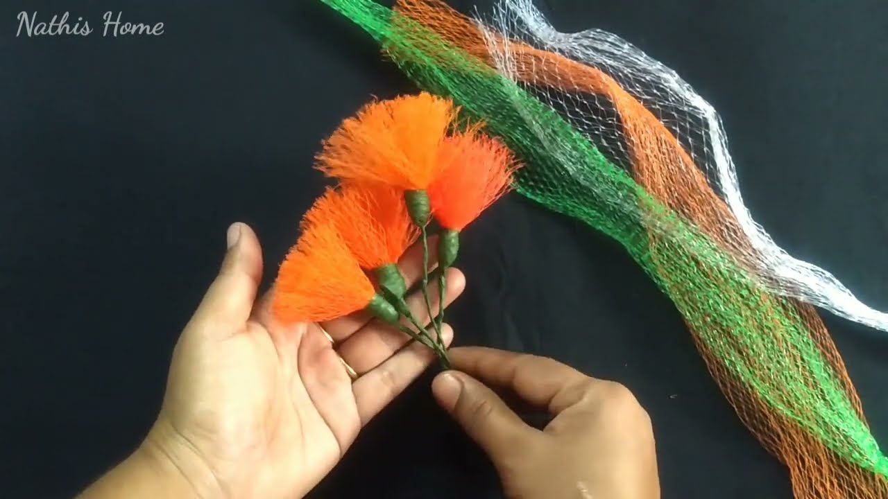 Best use of Vegetable Fruit Plastic Net  Bag idea/DIY Flower from vegetable Net Mesh bag/Nathis Home
