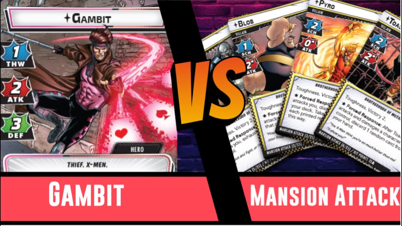 Marvel Champions | Gambit | Vs Mansion Attack | Solo | Justice | Deck Testing | Mutant Genesis