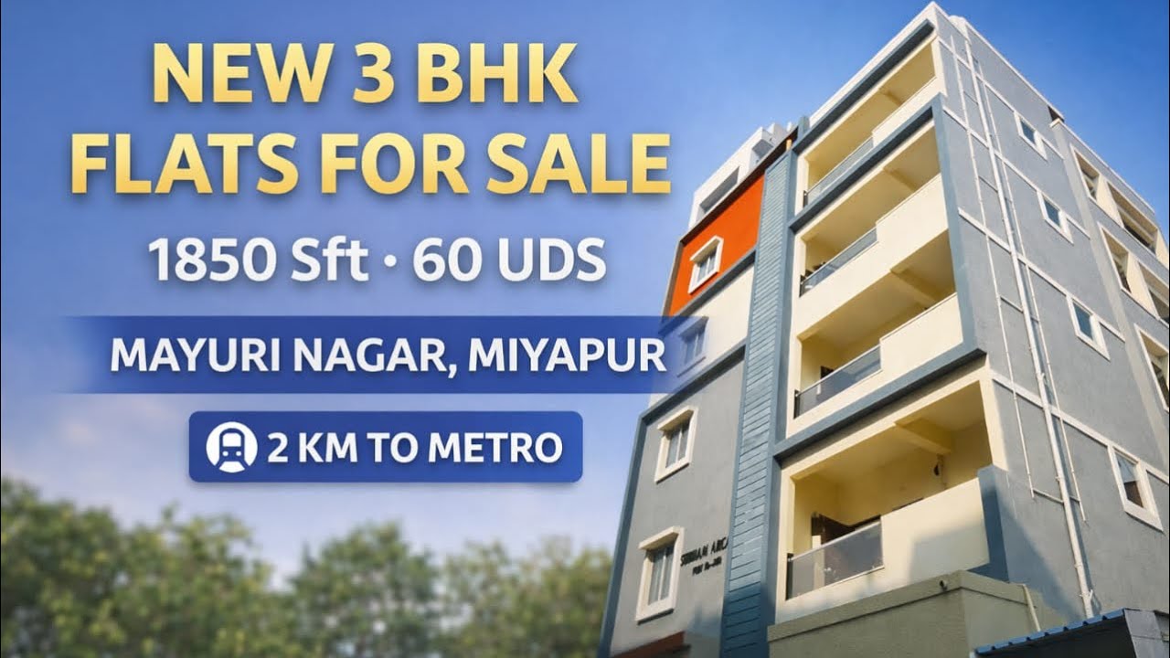 ₹6500 per Sft | New 3BHK Flats for Sale in Mayuri Nagar | East Facing | Ready to Move