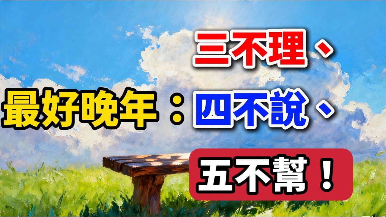 最好的晚年：三不理、四不說、五不幫！【老羅愛分享】#晚年生活 #退休人生 #家庭關系 #人際關係 #生活智慧 #人生感悟 #情感故事 #處世哲學