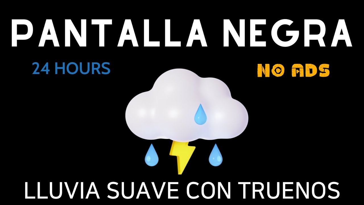 4K • Lluvia Suave con Truenos Leves para Dormir Profundamente