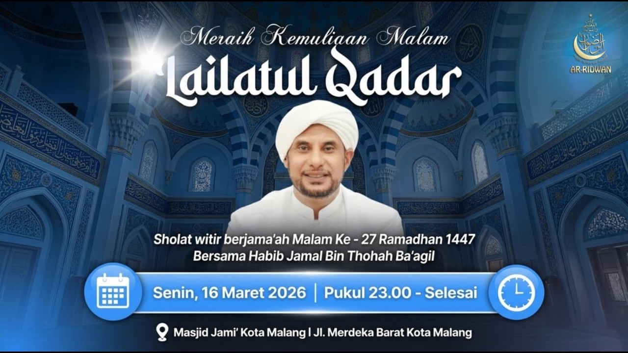 Live Relay Sholat Witir Malam Ke 27 Ramadhan Bersama Habib Jamal Ba'agil dari Masjid Jami' Malang