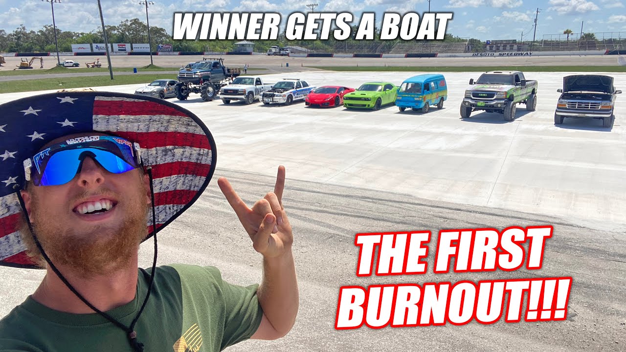 Building the Freedom Factory a GIANT Burnout/Drift Pad GRAND FINALE!!! (First Burnout Competition)