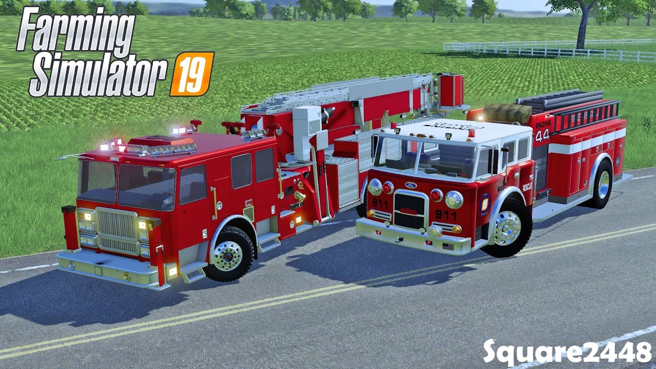 Skidsteer & Camper On Fire! | Fire Rescue | New Fire Engine & Ladder Truck | FS19