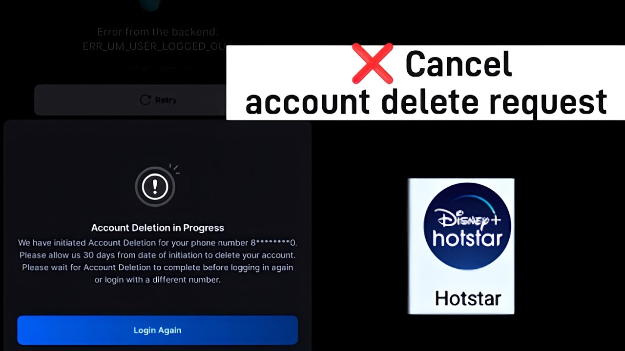 How to stop cancel account delete process request in disney+ hotstar | stop hotstar account delete