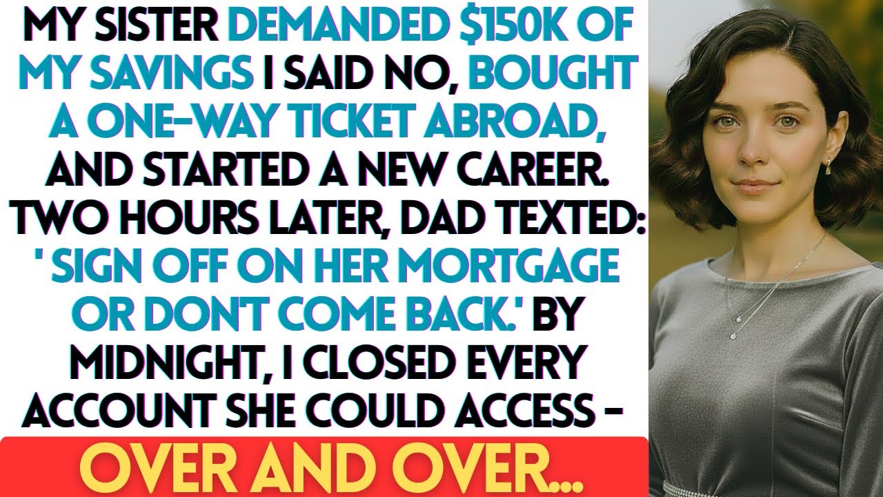 My Sister Demanded $150K of My Savings — I Said No and Bought a One Way Ticket…