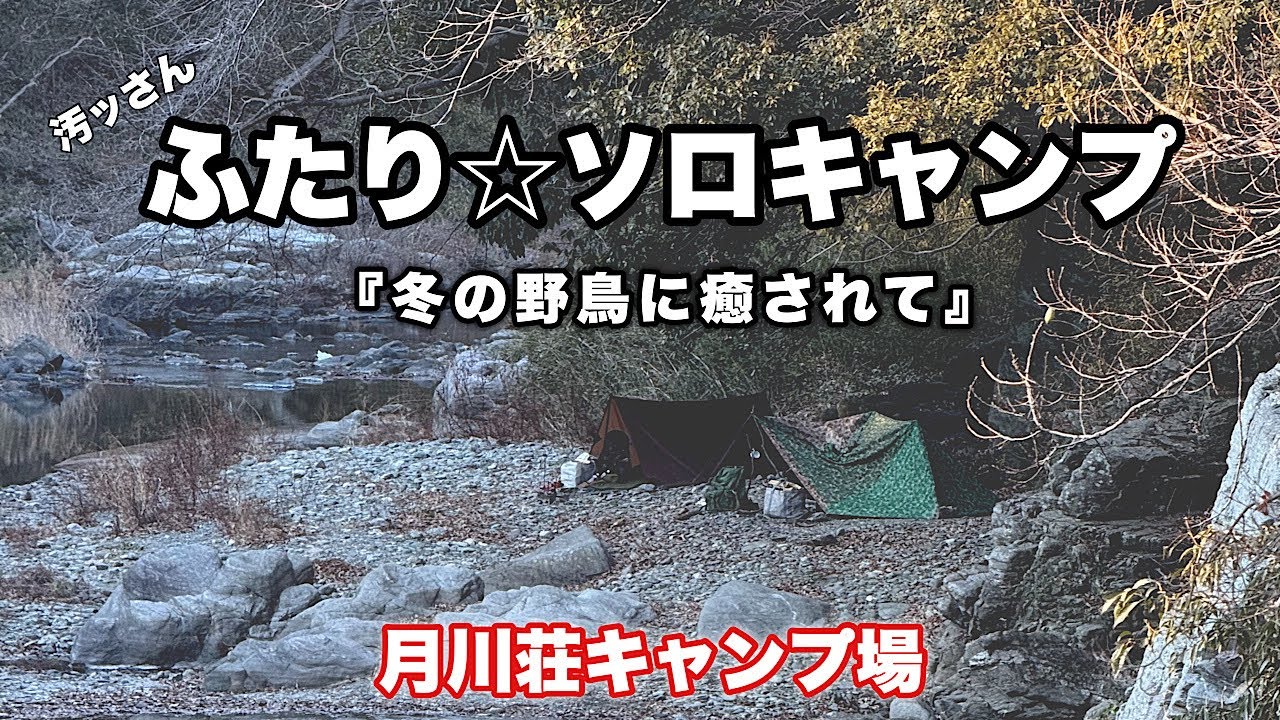 汚ッさんふたり☆ソロキャンプ 冬の野鳥に癒されて【camp】【軍幕】【野鳥撮影】【月川荘キャンプ場】