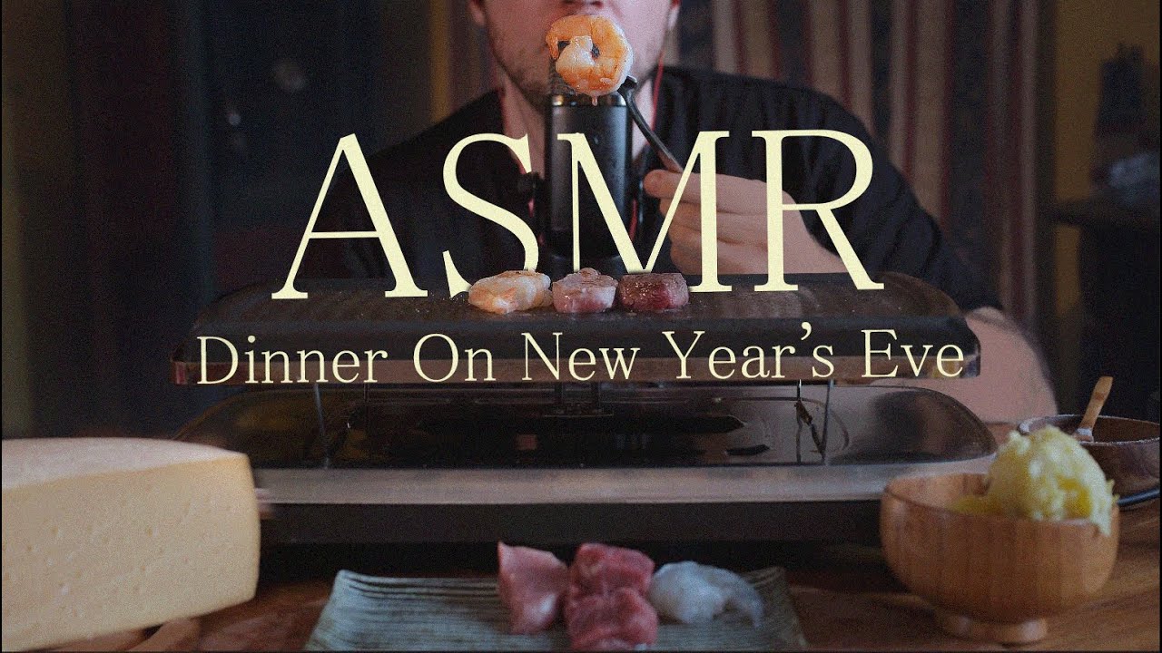 ASMR Dinner on New Year's Eve | Eating Sounds & Close Up Whispering