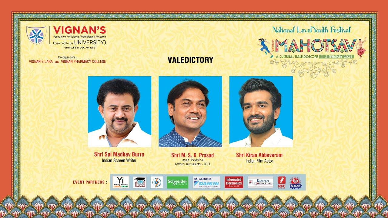 Vignan’s Day- 3 Mahotsav wrapped up with a spectacular valedictory ceremony!