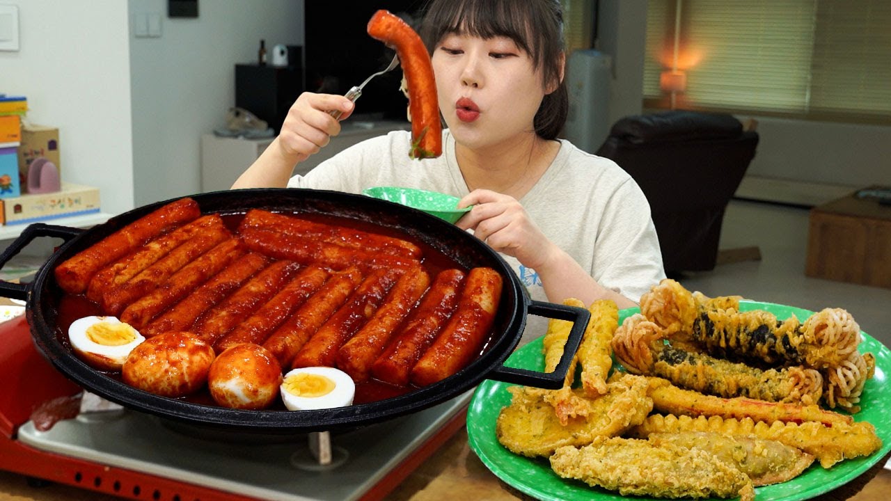 Рецепт красного, острого Гаретток Токбокки и Мукбанга😋