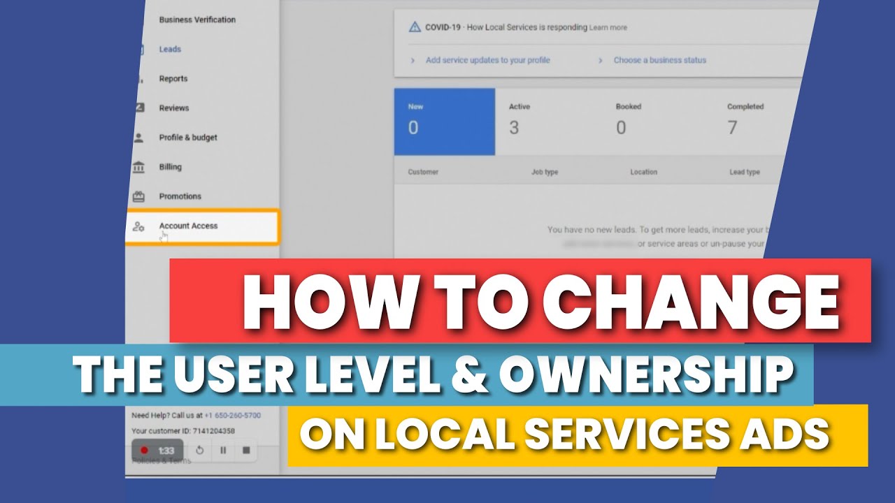 How to Change User Level & Ownership on Google Local Service Ads