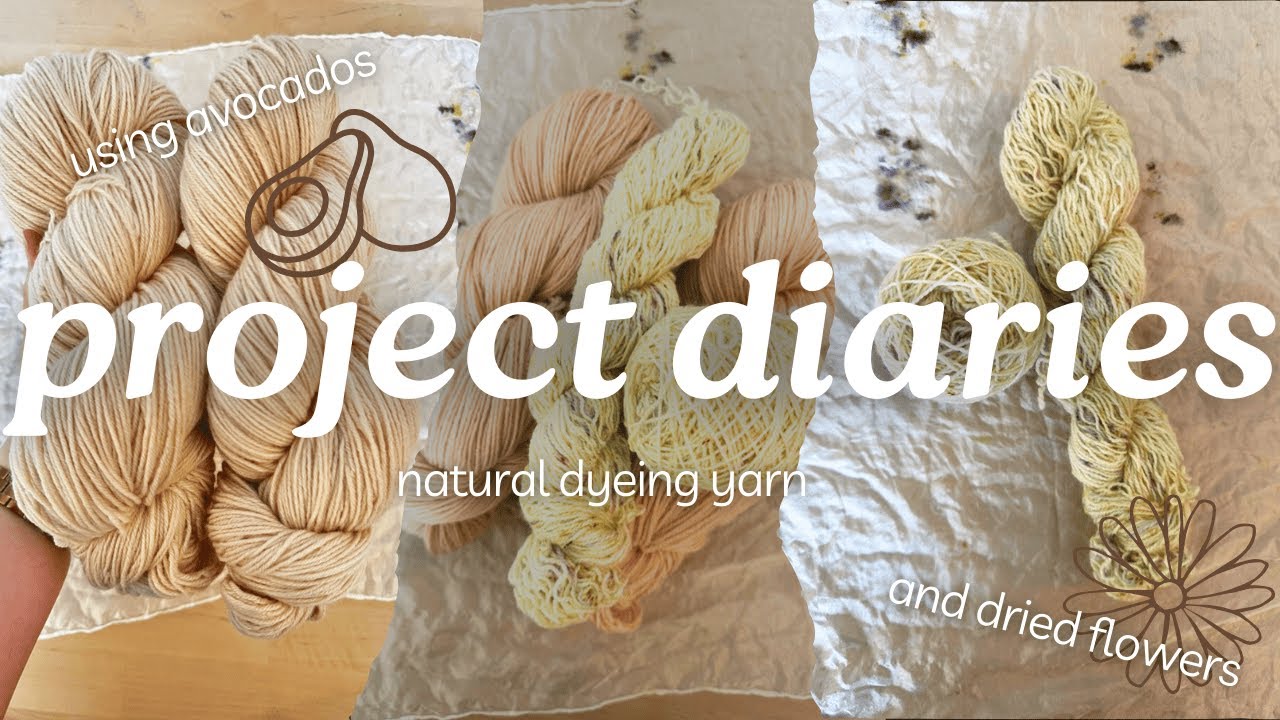 Natural dyeing yarn with avocados, onions, and dried flowers 🥑🧅🌺 my first time trying this!