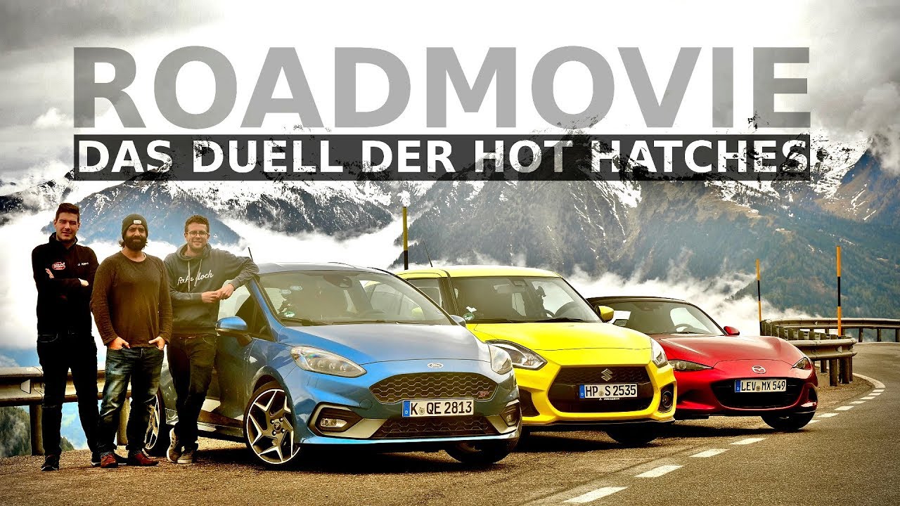 Suzuki Swift Sport vs Ford Fiesta ST vs Mazda MX-5 | Zwei Hot-Hatches und ein Frauenauto | Roadmovie