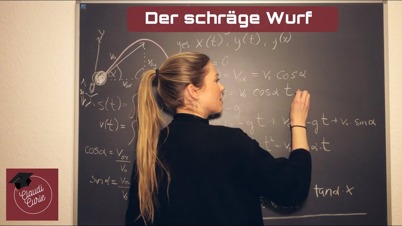Der schräge Wurf: Bewegungsgleichungen, Geschwindigkeit und Wurfparabel | Mechanik | Schiefer Wurf