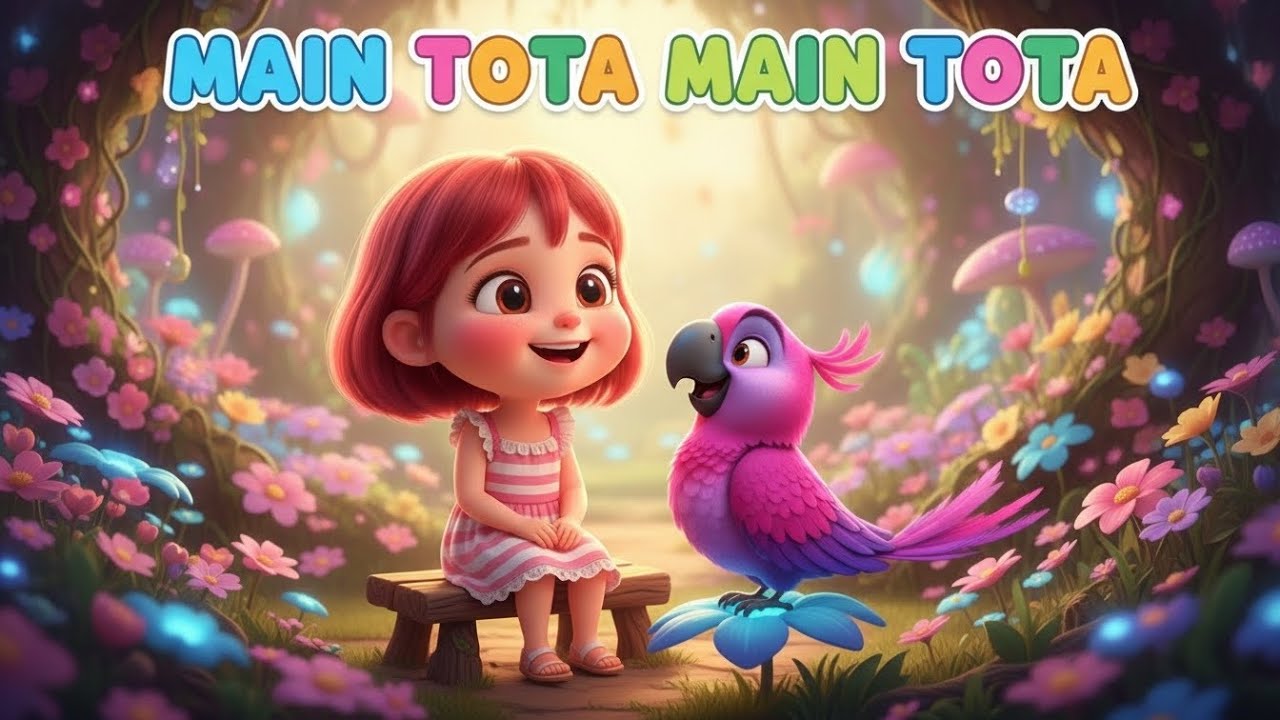 मैं तोता, Main Tota, Hindi Rhyme | Nursery Rhyme | Kids Song | Poem | Play & Giggles Rhymes !